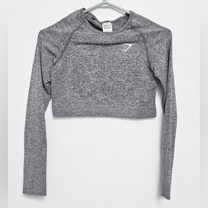 Gymshark  Vital Seamless 2.0 Cropped Top Sz L Gray/ blueish